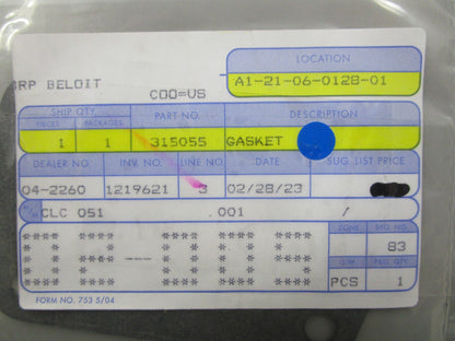 *NEW OEM* 0810 OMC Johnson Evinrude Gasket 315055 0315055