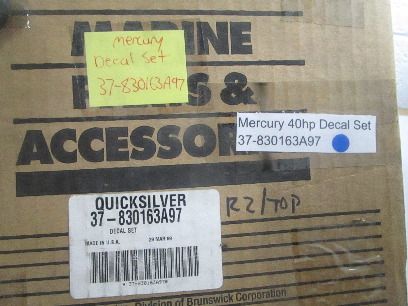 NEW OEM Mercury 37-830163A97 40hp Decal Set 0720