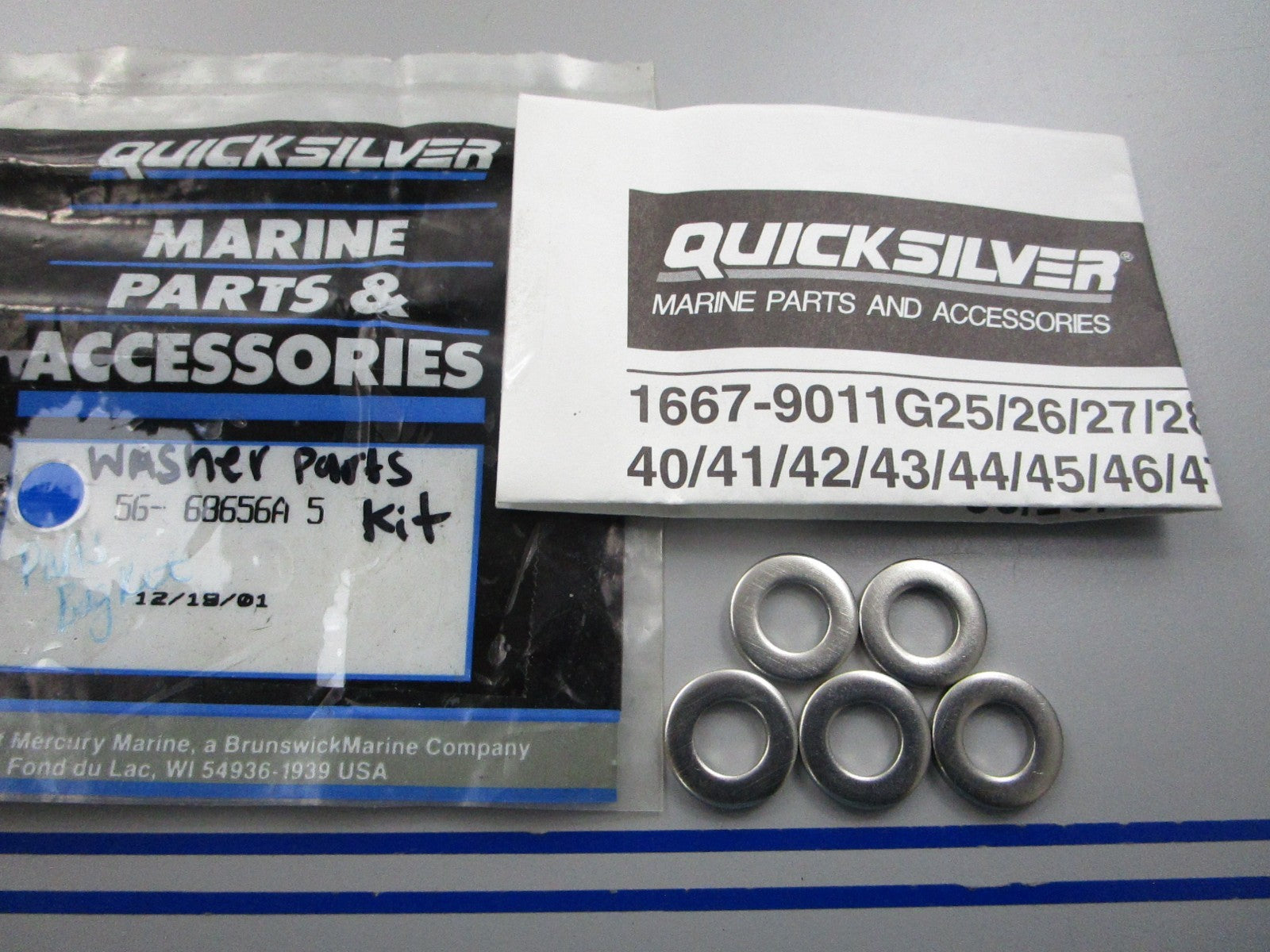 NEW OEM 56-68656A 5 Mercury Quicksilver Washer Parts Kit 0810