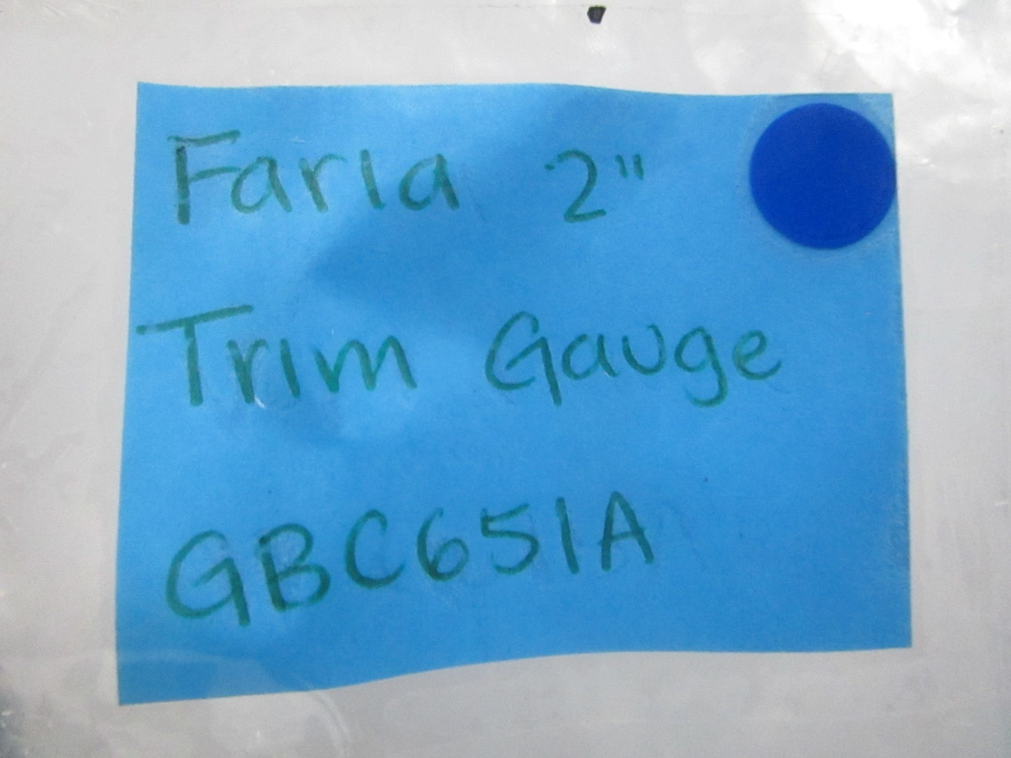 NEW GBC651A Faria 2" Trim Gauge 0810