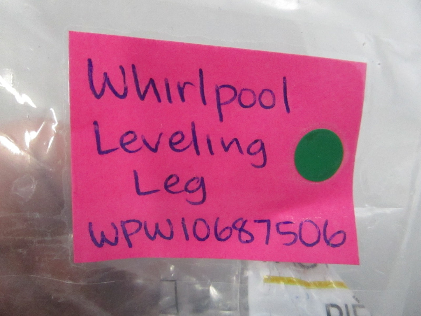 Whirlpool NEW OEM Washer Leveling Leg Foot WPW10687506 Maytag Amana NOS 0810