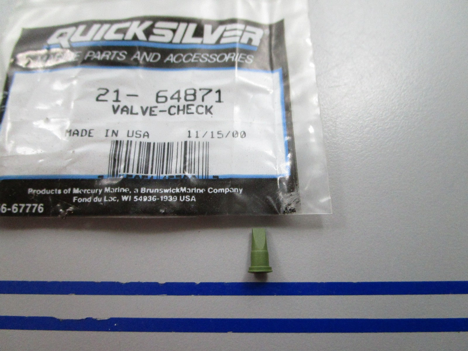 NEW OEM 21-64871 Mercury Quicksilver Check Valve 0810