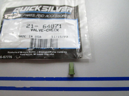 NEW OEM 21-64871 Mercury Quicksilver Check Valve 0810