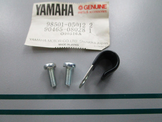 NEW OEM 90465-08028 98501-05012 Yamaha Clamp & Screw Set 0810