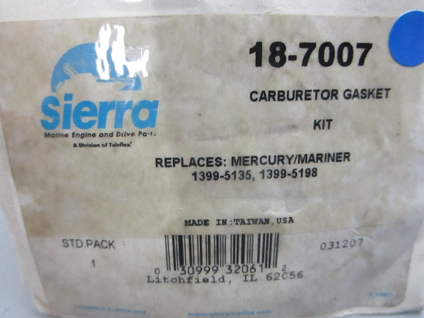 *NEW* 0810 Sierra Carburetor Gasket Kit 18-7007 Replaces: MC 1399-5135 1399-5198