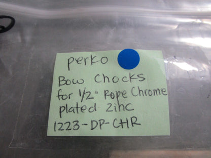 *NEW* 0810 Perko Bow Chocks for 1/2" Rope Chrome Plated Zinc 1223-DP-CHR