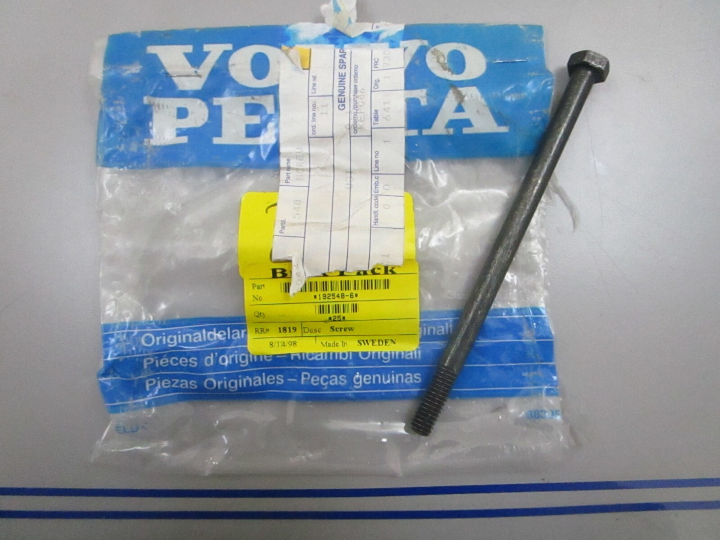 *NEW OEM* 0810 Volvo Penta Screw 192548
