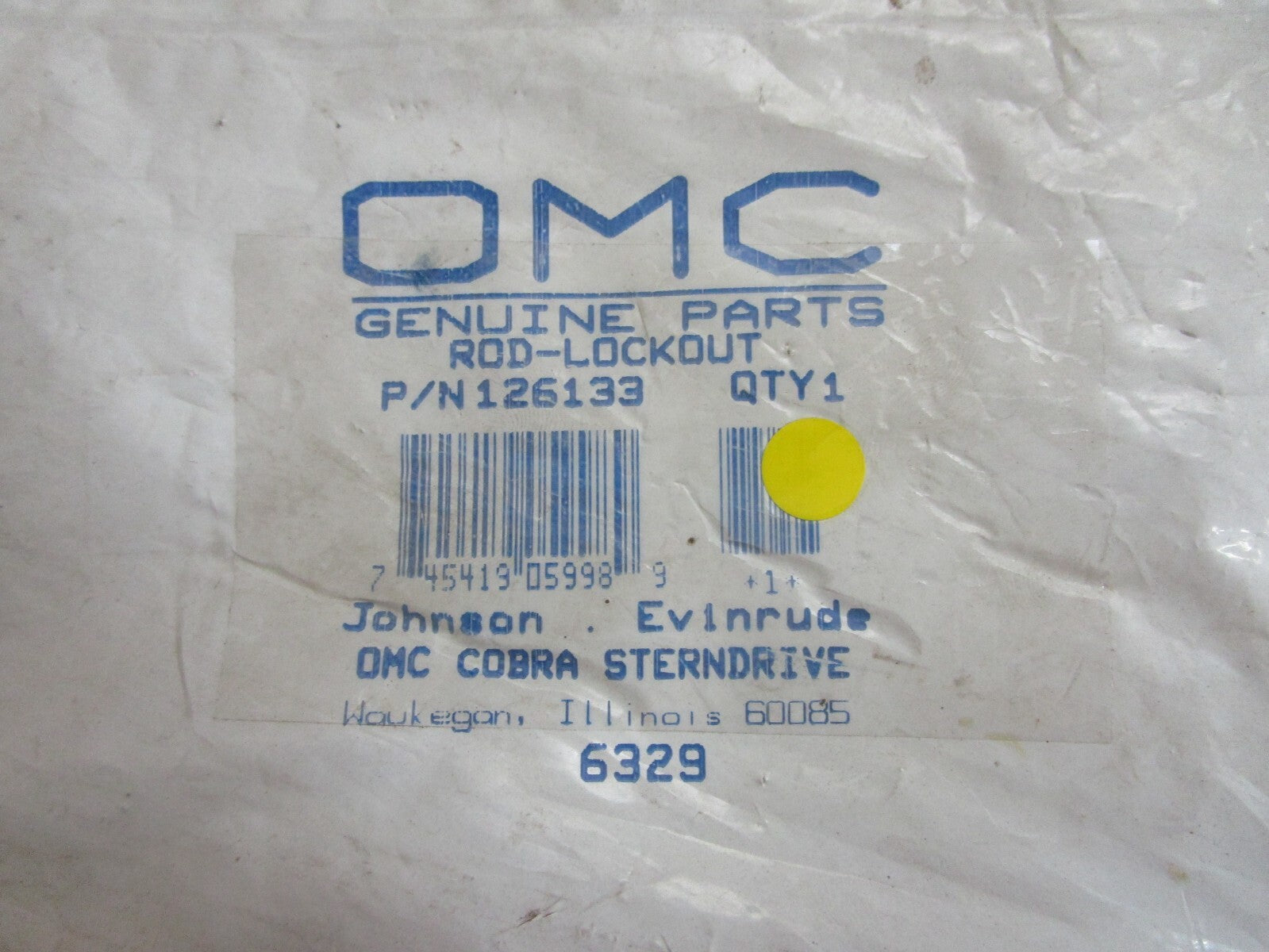 *NEW OEM* 0820 OMC Johnson Evinrude Lockout Rod 126133 0126133