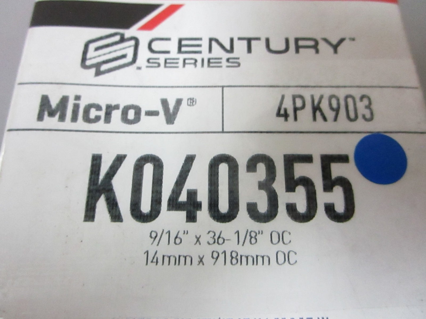 NEW K040355 Gates Micro-V 9/16" x 36 ⅛" Serpentine Belt 0720
