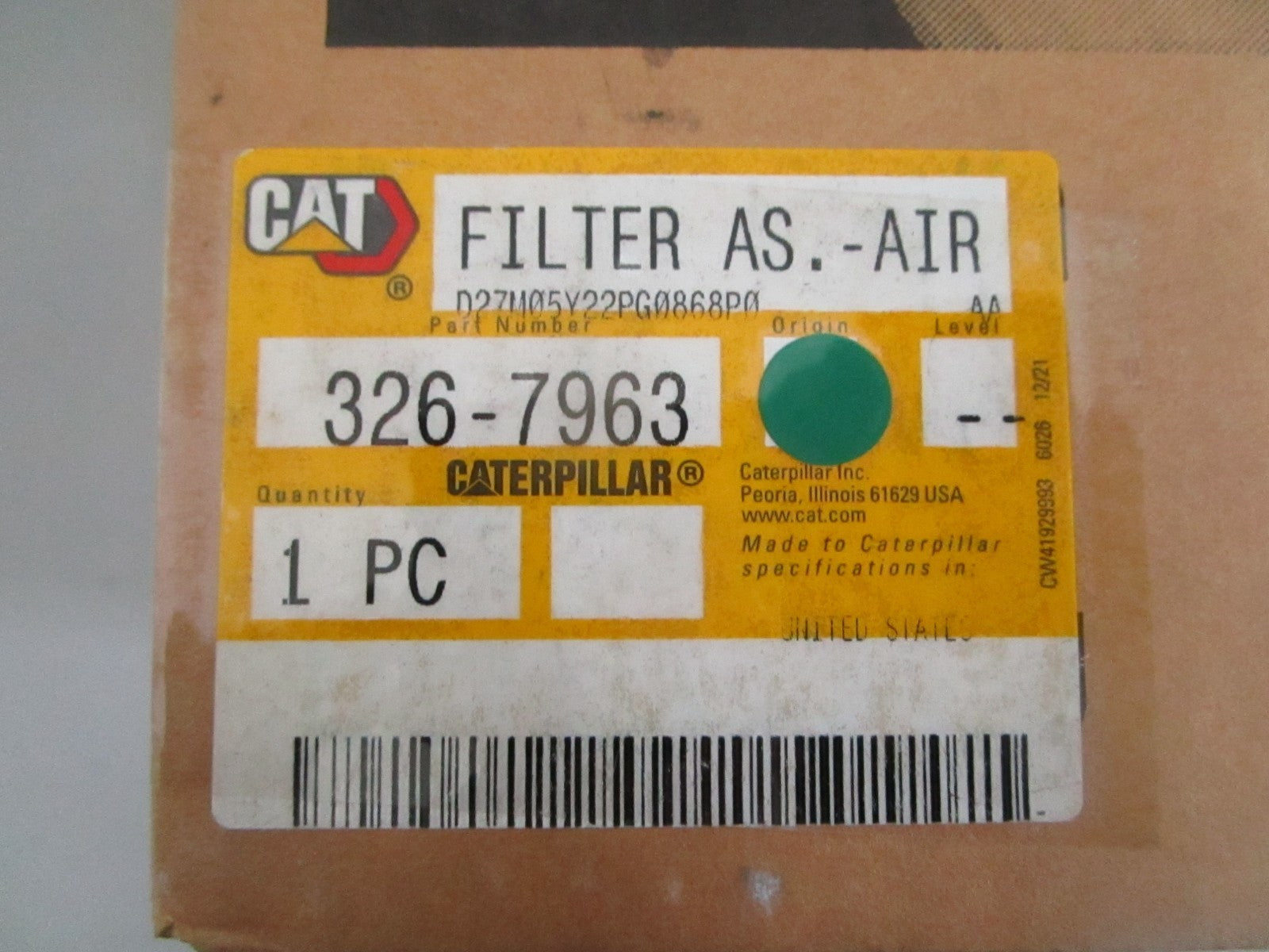 CAT 326-7963 Activated Carbon Cabin Air Filter D10T D11T D8T D9T NEW OEM 0820