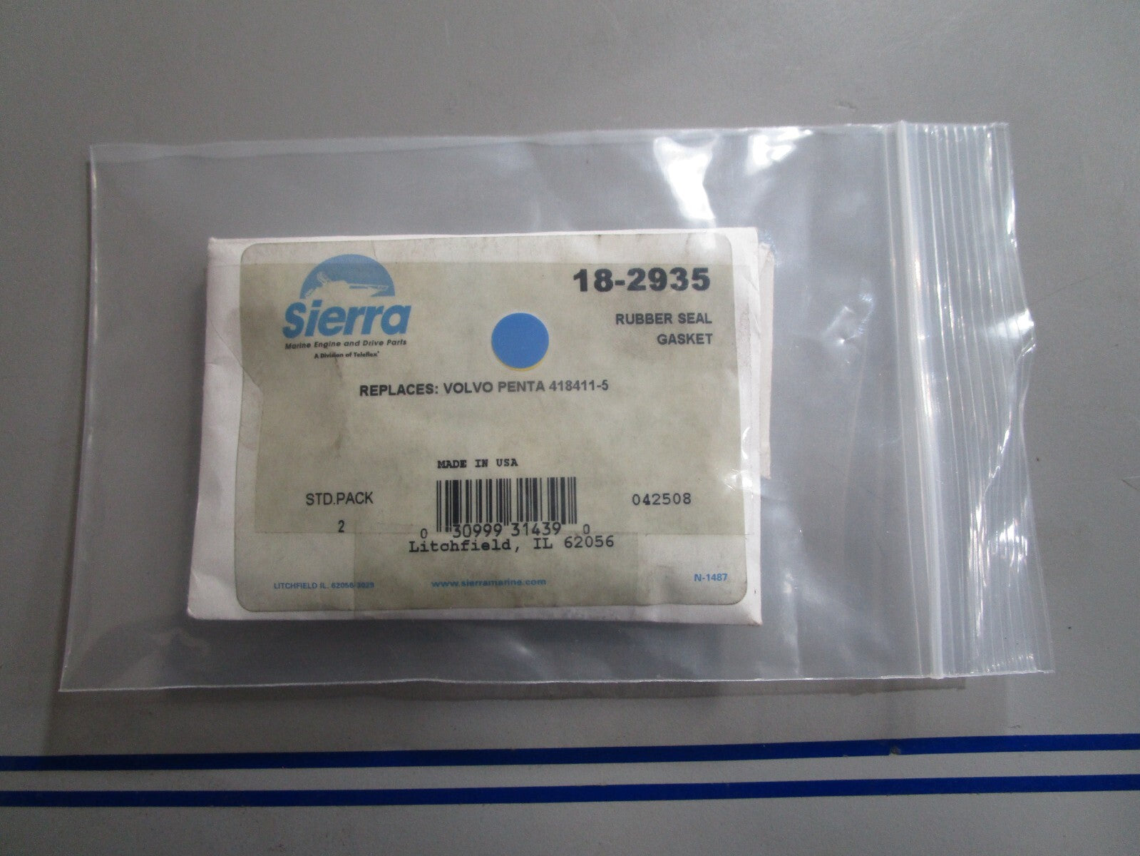 *NEW* (LOT OF 4) 0810 Sierra Rubber Seal Gasket 18-2935 Replaces: Volvo 418411-5