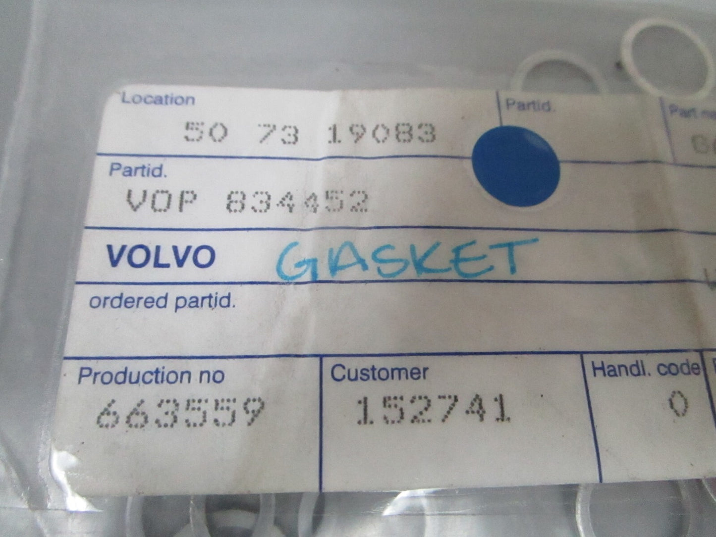 *NEW OEM* (LOT OF 2) 0810 Volvo Penta Gasket 834452