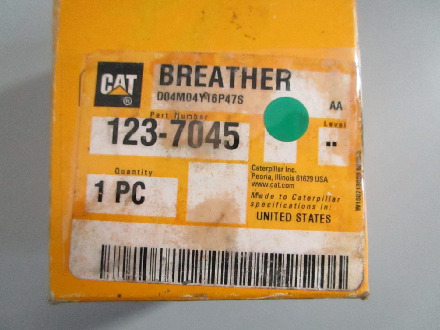 NEW OEM 123-7045 CAT Breather 0820