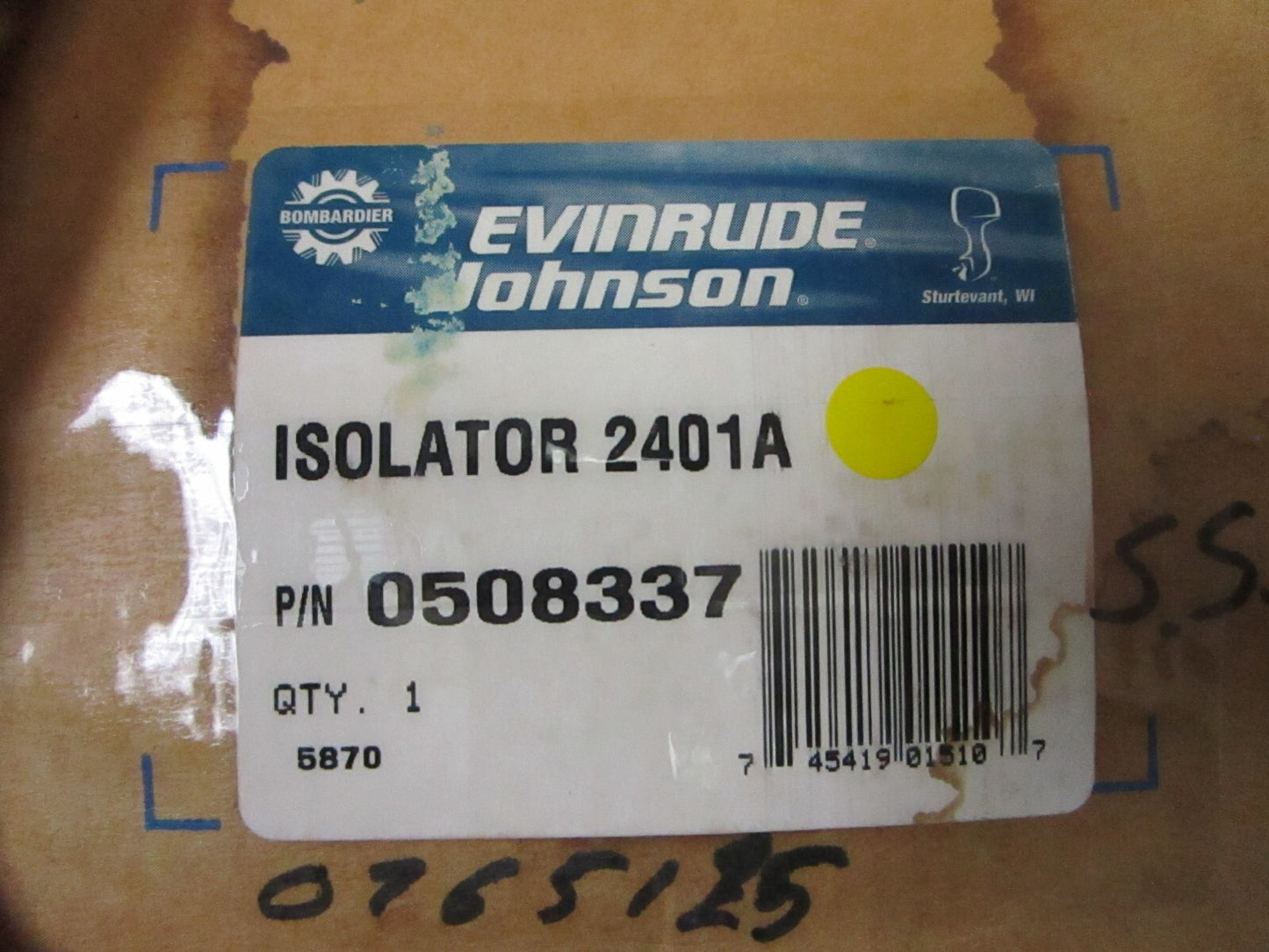*NEW OEM* 0720 OMC Johnson Evinrude Isolator 2401A 508337 0508337