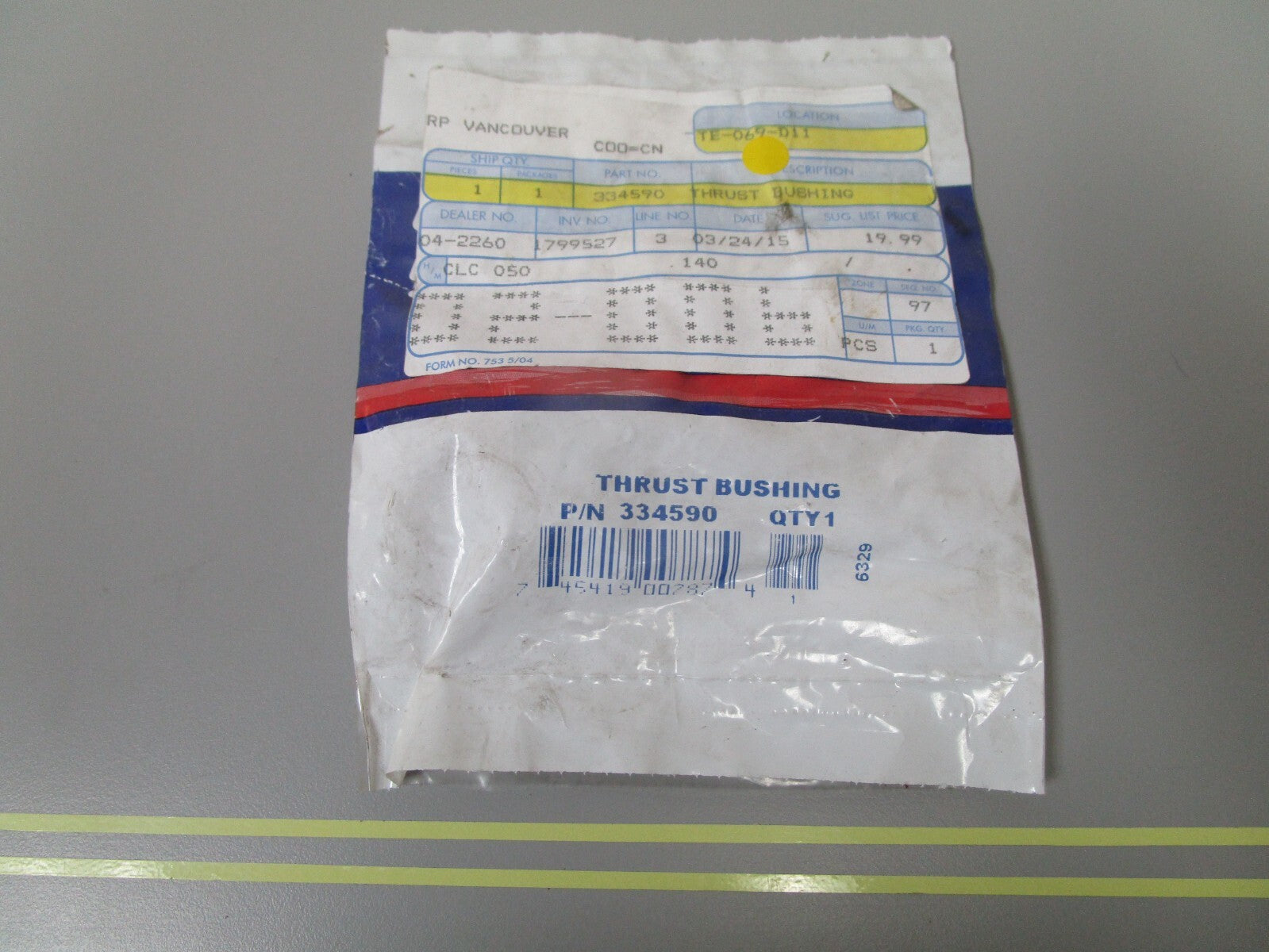 *NEW OEM* 0810 OMC Johnson Evinrude Thrust Bushing 334590 0334590