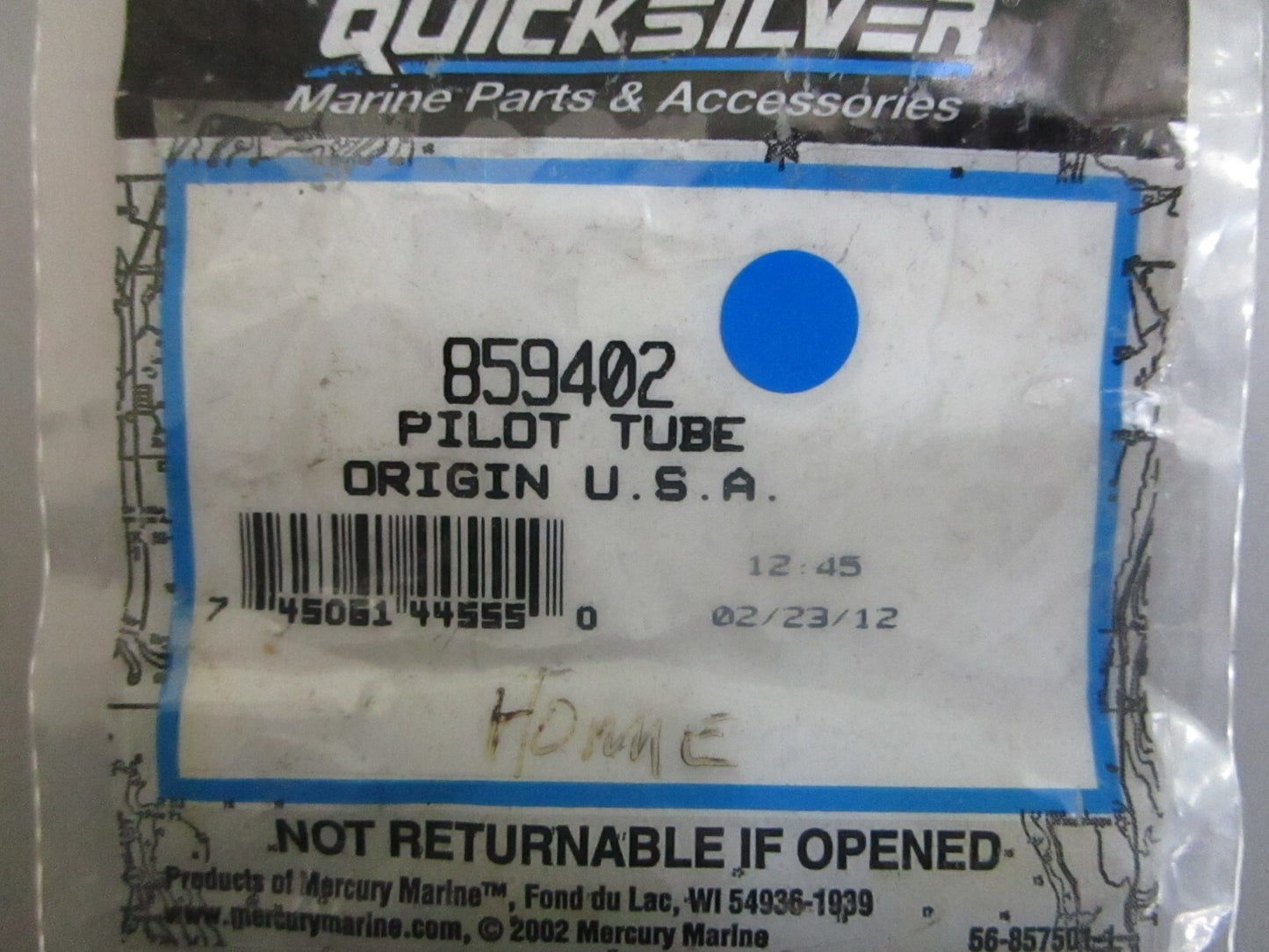 *NEW OEM* 0810 Mercury Quicksilver Pilot Tube 859402