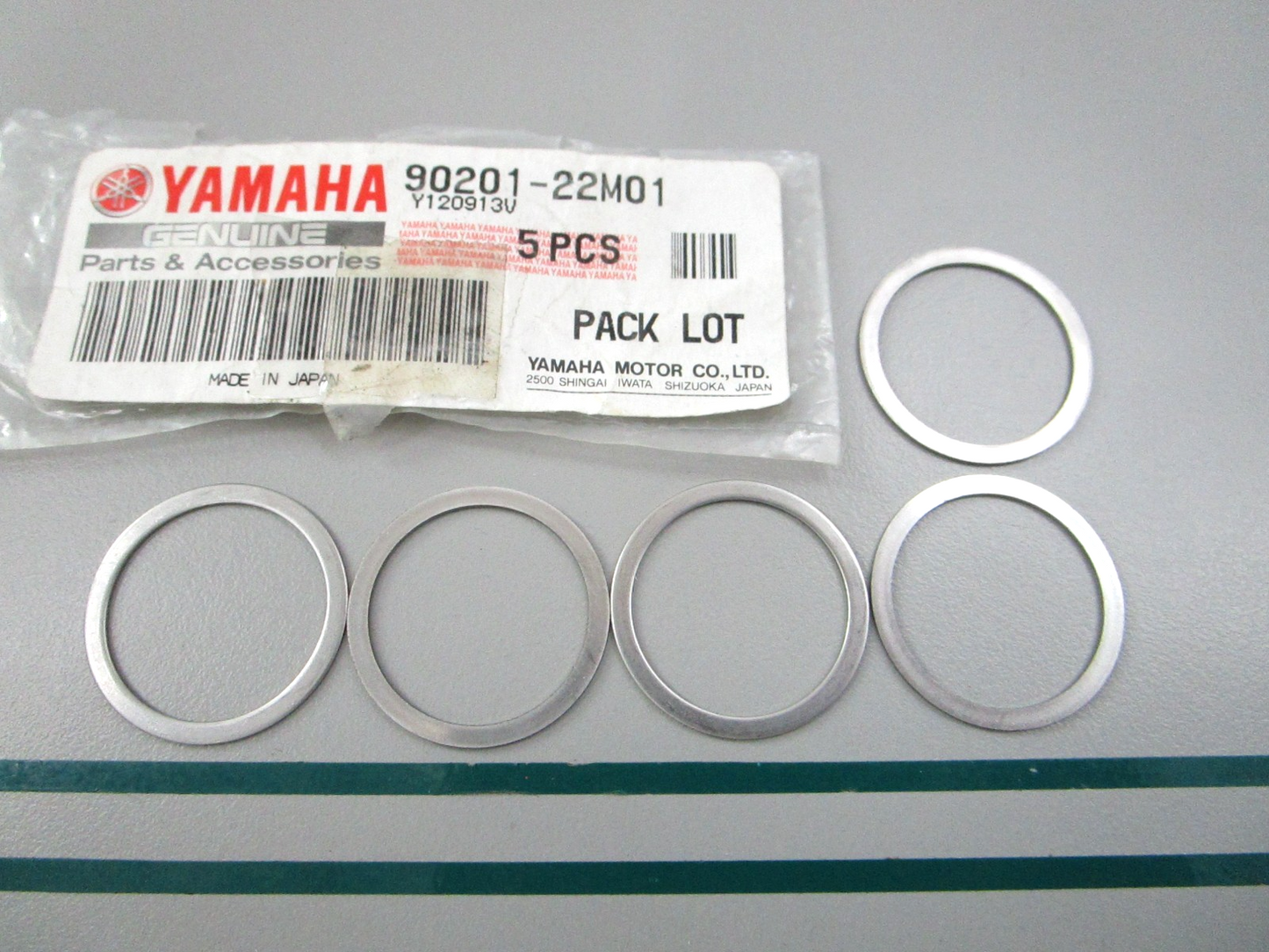 NEW OEM (LOT OF 5) 90201-22M01-00 Yamaha Plate Washer 0810