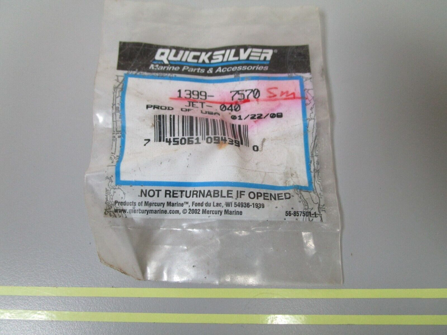 *NEW OEM* 0810 Mercury Quicksilver .040 Jet 1399-7570