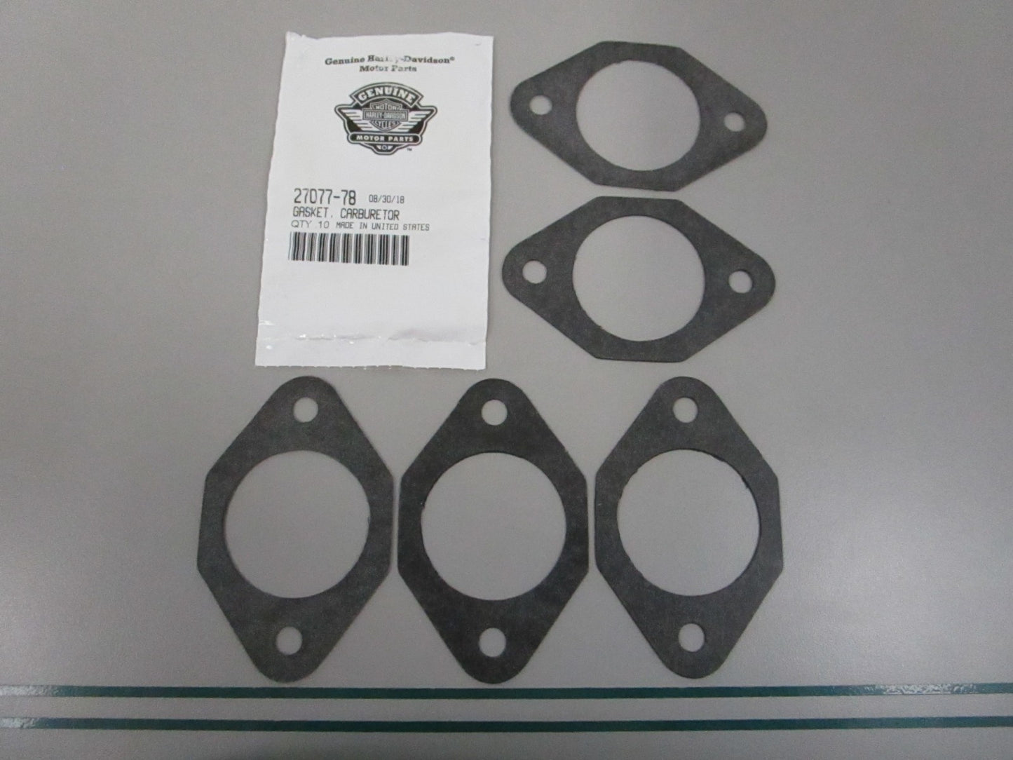 NEW OEM (LOT OF 5) 27077-78 Harley Davidson Carburetor Gasket 0810