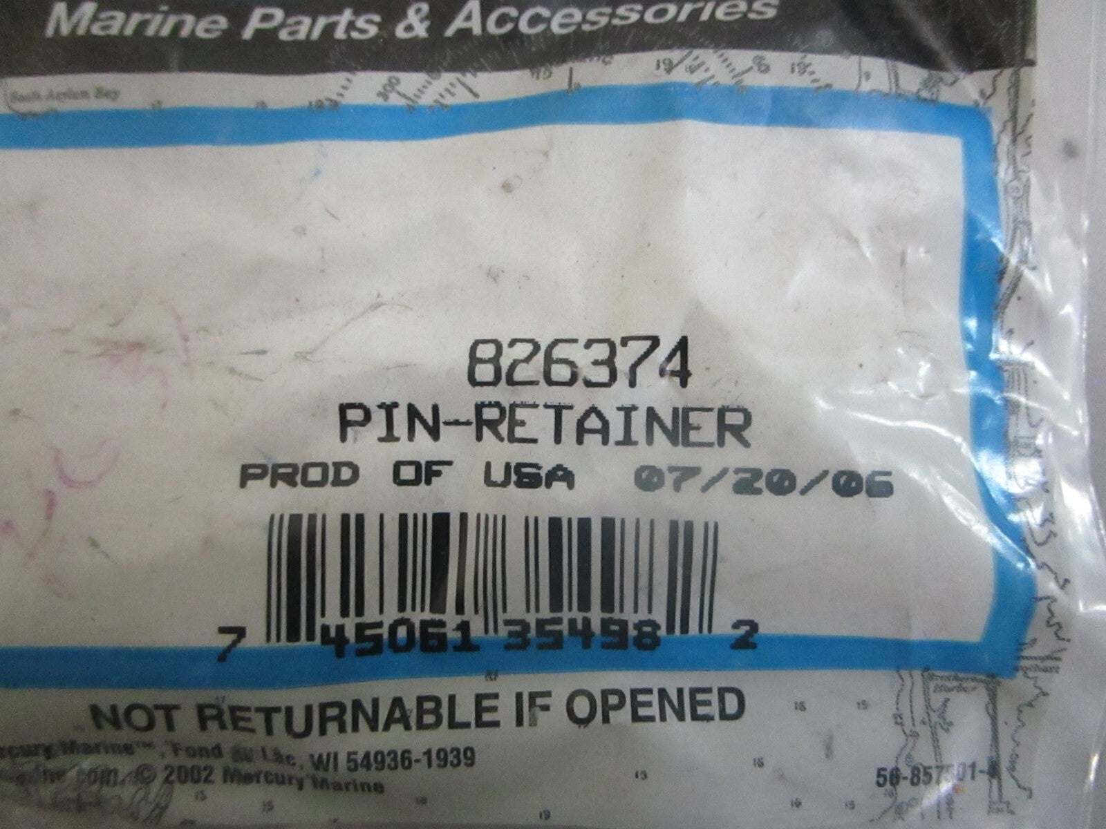 *NEW OEM* 0810 Mercury Quicksilver Retainer Pin 826374