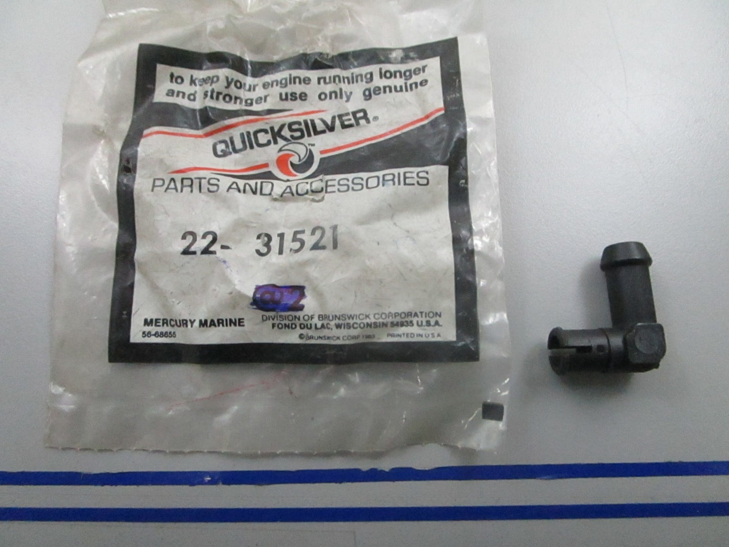 *NEW OEM* 0810 Mercury Quicksilver Elbow Connector 22-31521