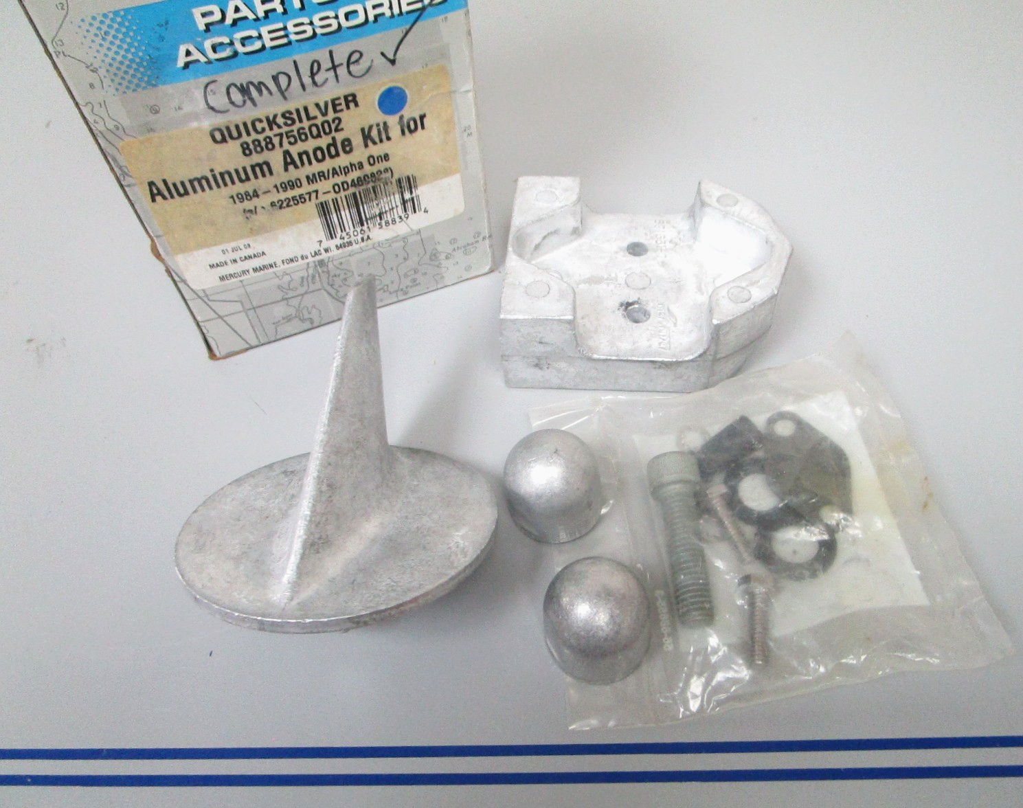 NEW OEM 888756Q02 Mercury Quicksilver Mercruiser Alpha I Aluminum Anode Kit 0720