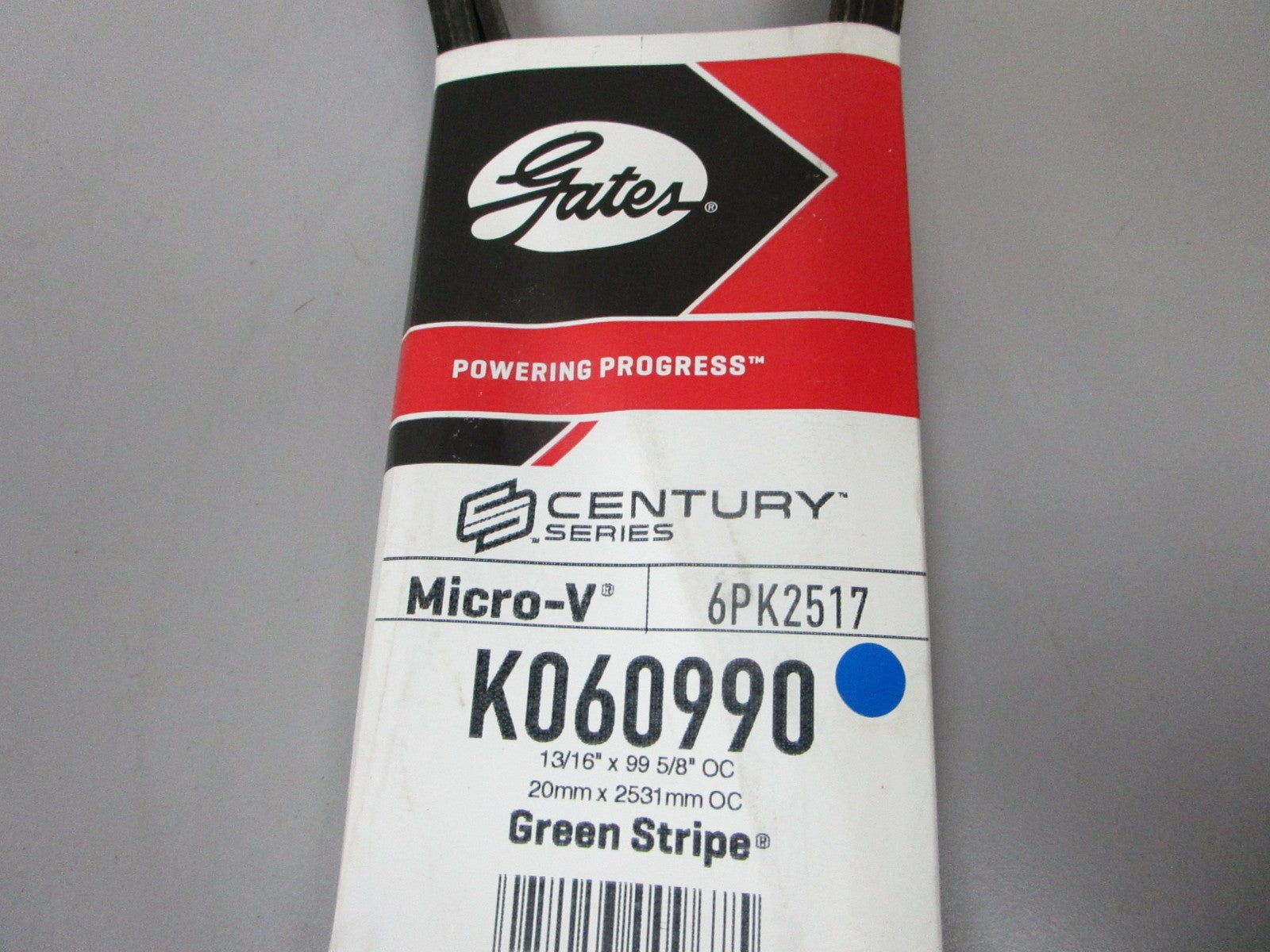 NEW K060990 Gates Micro-V Green Stripe 13/16" x 99 ⅝" Serpentine Belt 0720