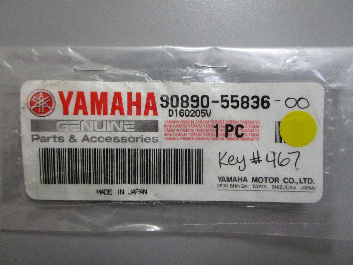 *NEW OEM* 0810 Yamaha Key #467 90890-55836-00