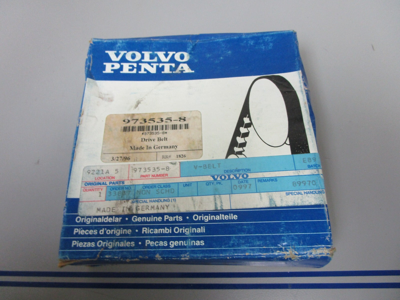 *NEW OEM* 0810 Volvo Penta V-Belt 973535