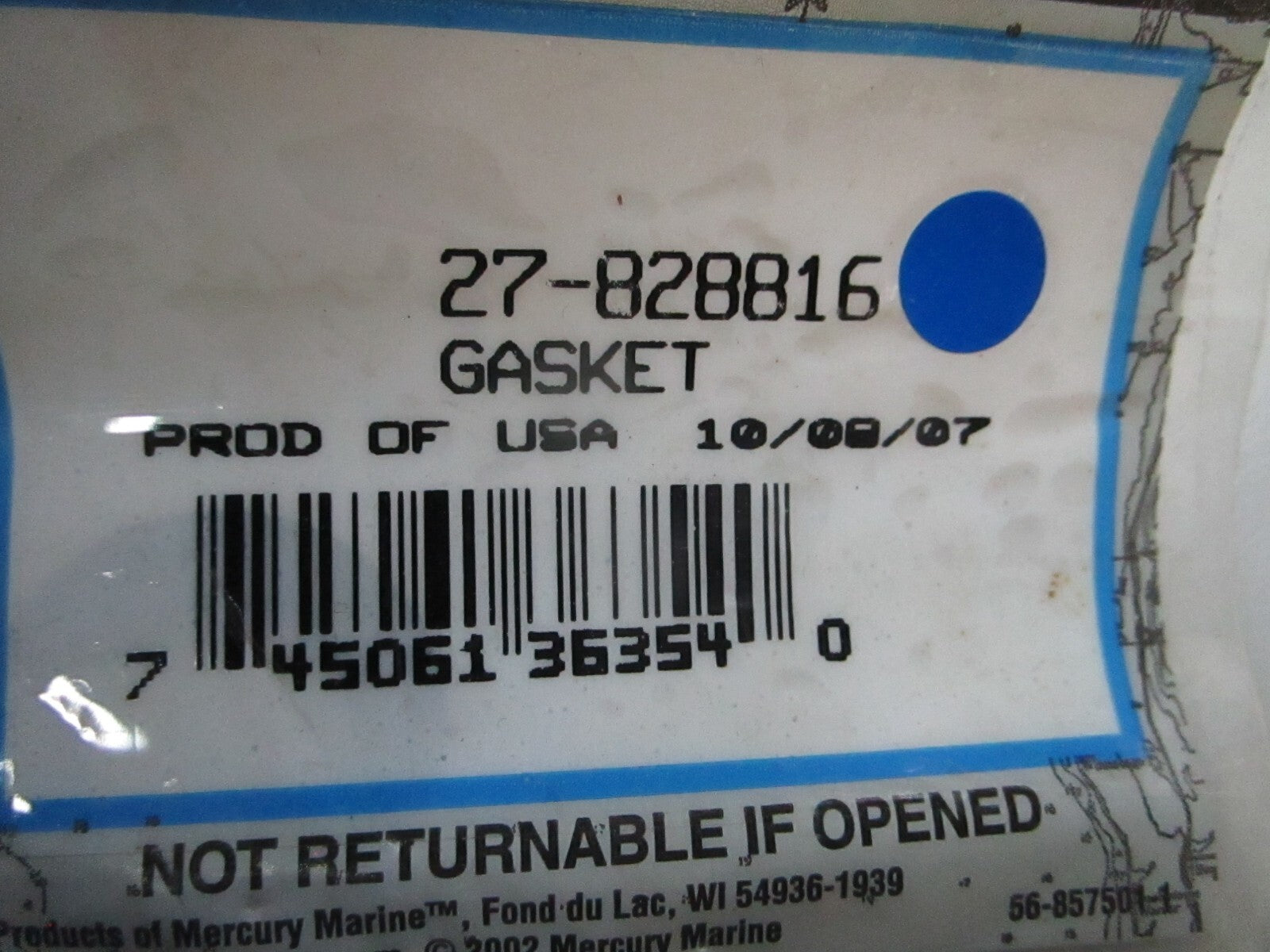 *NEW OEM* 0810 Mercury Quicksilver Gasket 27-828816