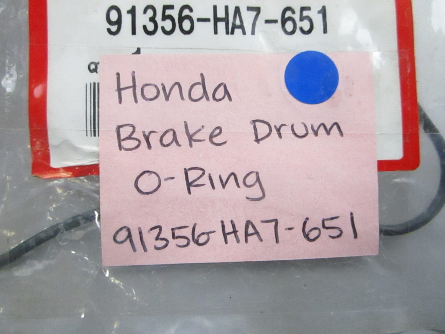 NEW OEM 91356-HA7-651 Honda Brake Drum O-Ring 0810