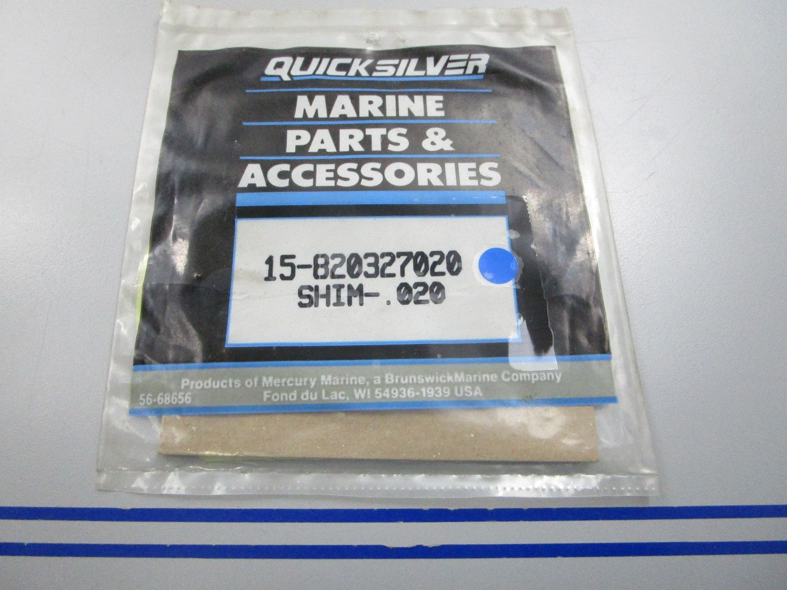 NEW OEM 15-820327020 Mercury Quicksilver .020 Yellow Shim 0810