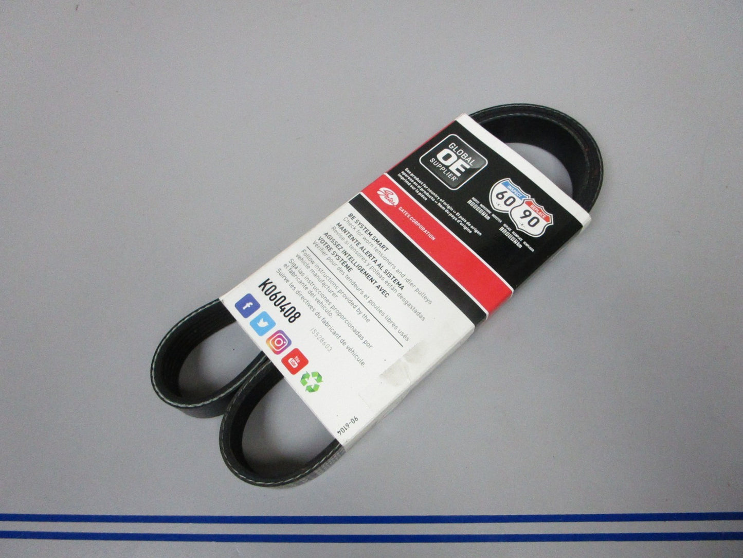 NEW K060408 Gates Micro-V 13/16" x 41 ½" Serpentine Belt 0720