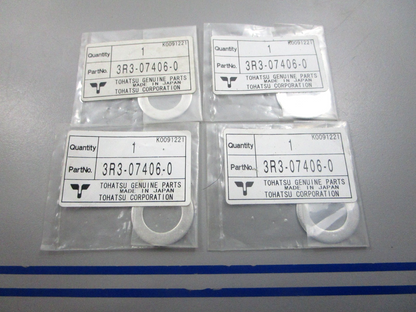 NEW OEM (LOT OF 4) 3R3-07406-0 3R3074060 Tohatsu Washer 0810