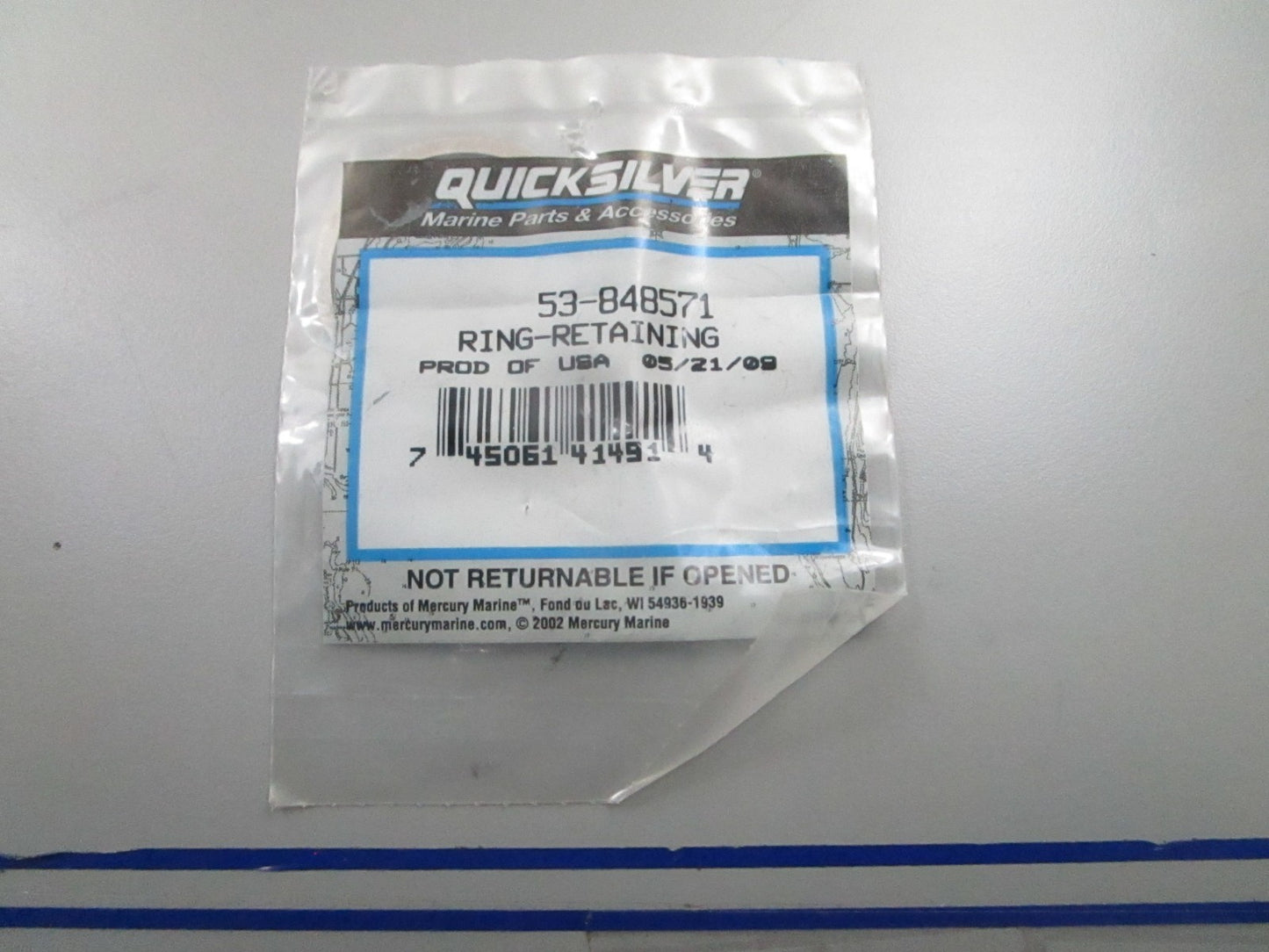 *NEW OEM* 0810 Mercury Quicksilver Retaining Ring 53-848571