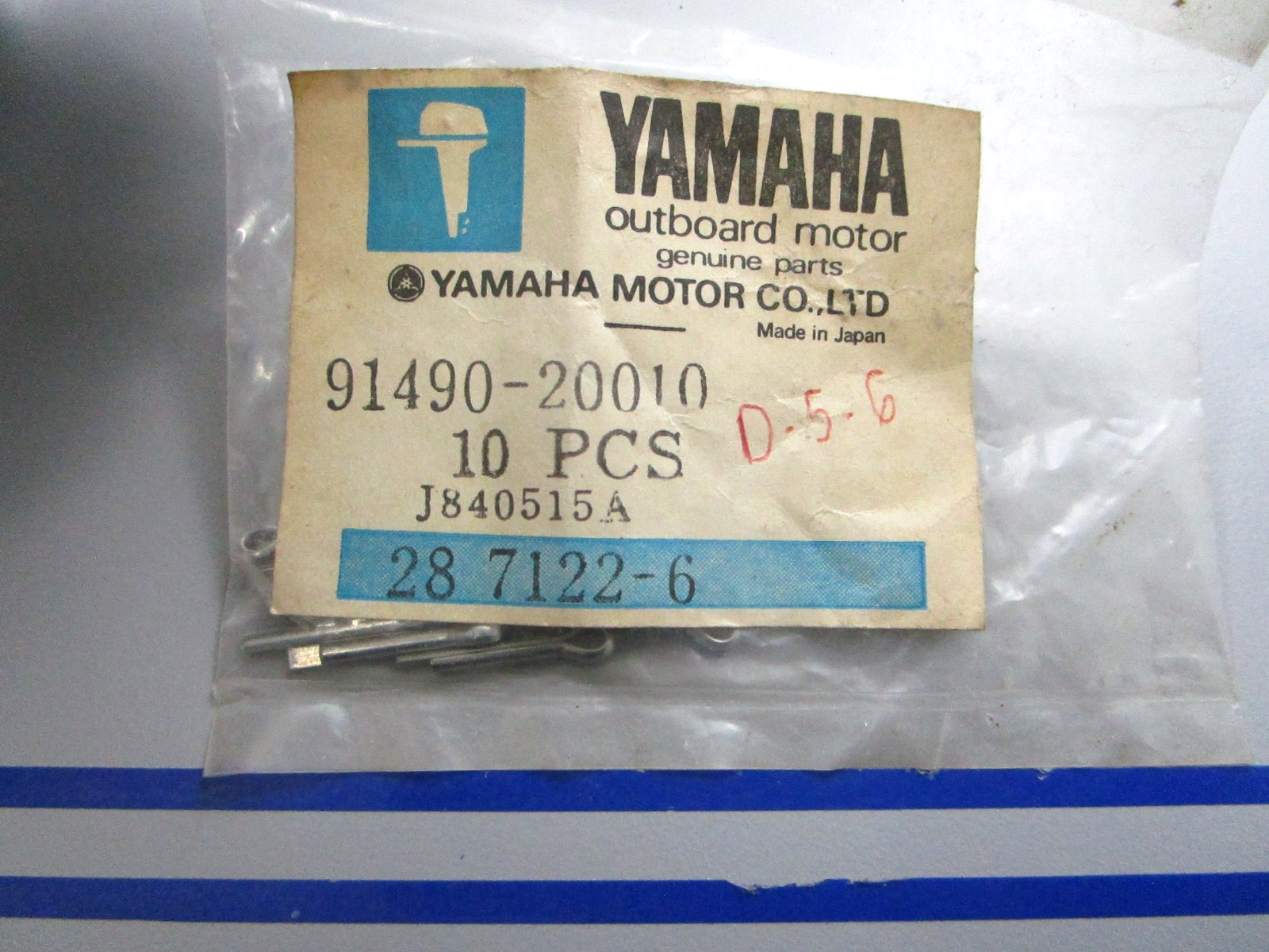 *NEW OEM* (LOT OF 10) 0810 Yamaha Cotter Pin 91490-20010-00
