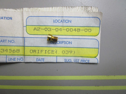 *NEW OEM* 0810 OMC Johnson Evinrude .039 Orifice 334568 0334568