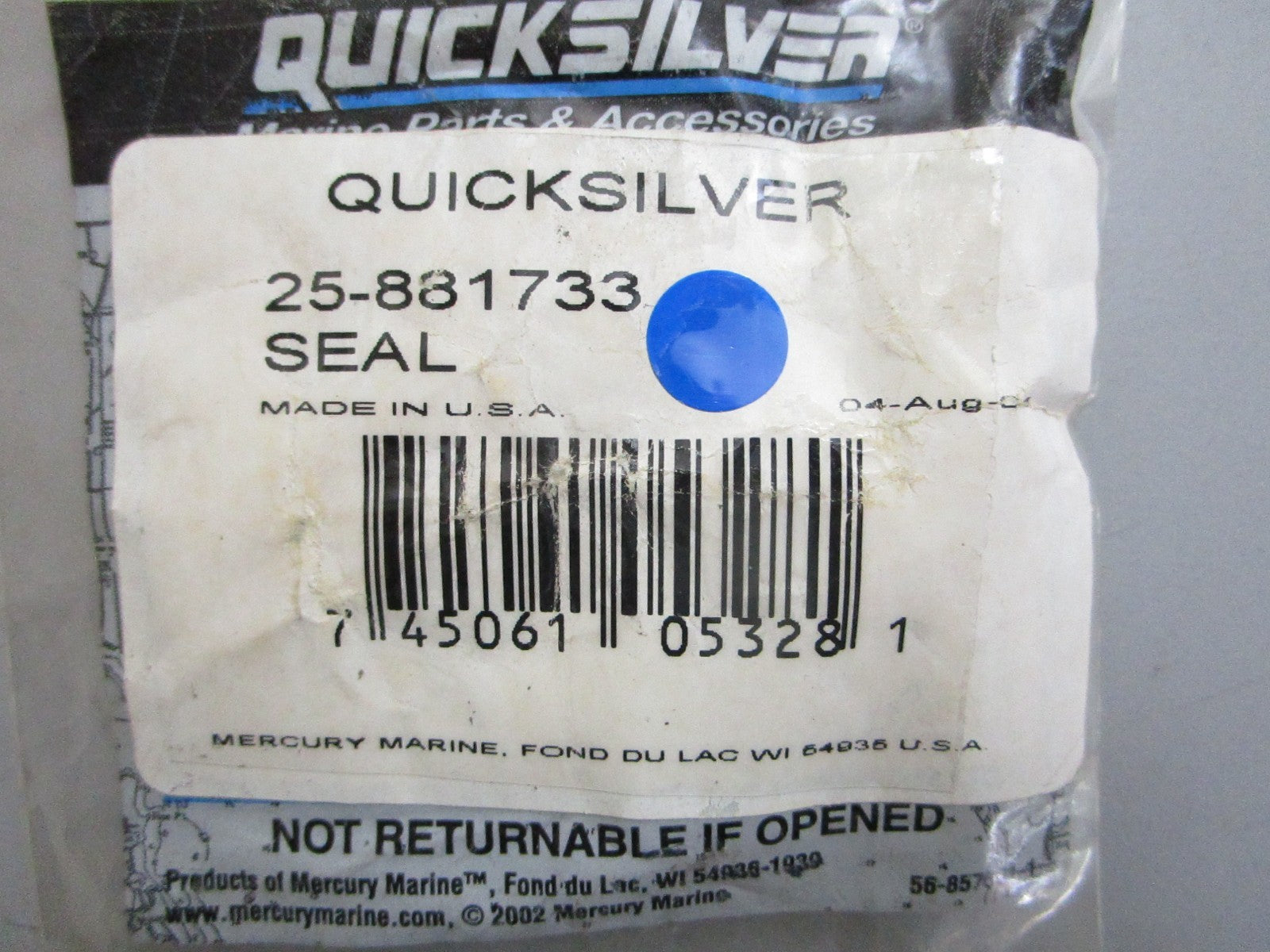 *NEW OEM* 0820 Mercury Quicksilver Seal 25-881733