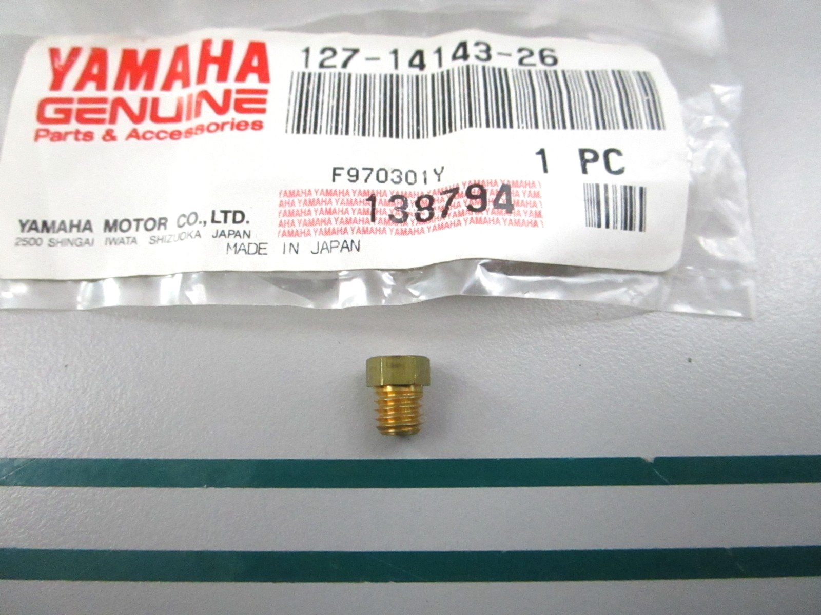 NEW OEM 127-14143-26-00 Yamaha #130 Main Jet 0810