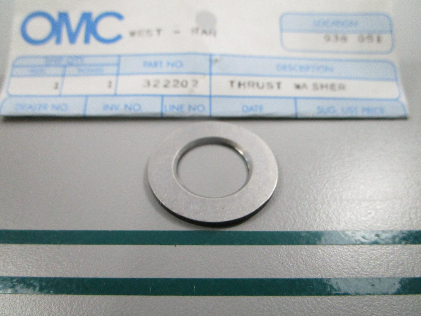 NEW OEM 322202 0322202 OMC Johnson Evinrude Thrust Washer 0810