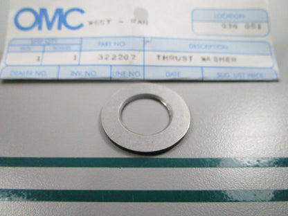 NEW OEM 322202 0322202 OMC Johnson Evinrude Thrust Washer 0810