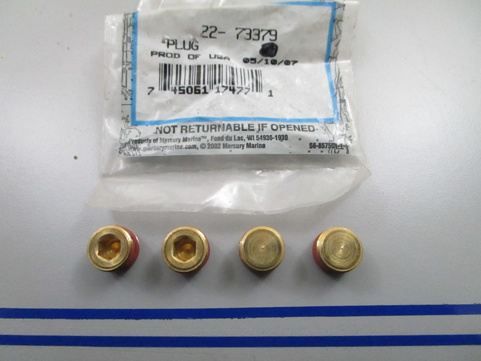 *NEW OEM* (LOT OF 4) 0810 Mercury Quicksilver Plug 22-73379