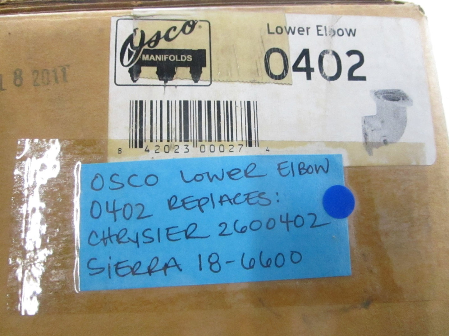 NEW 0402 Replaces: Chrysler 2600402 Sierra 18-6600 Osco Lower Elbow 0810