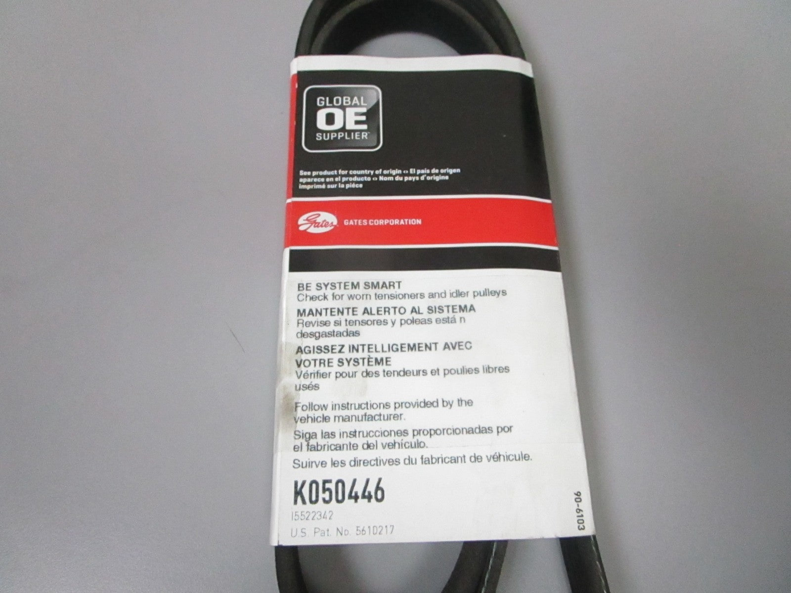 NEW K050446 Gates Micro-V Green Stripe 21/32" x 45 ⅛" Serpentine Belt 0720