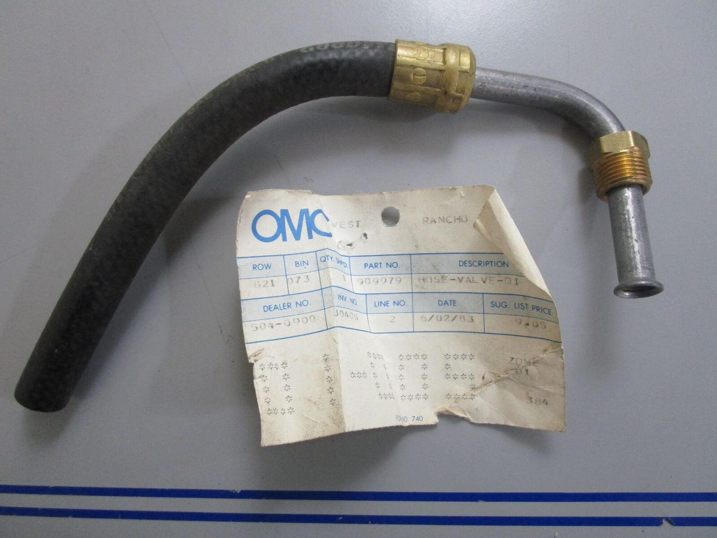 *NEW OEM* 0820 OMC Johnson Evinrude Hose 909975 0909975