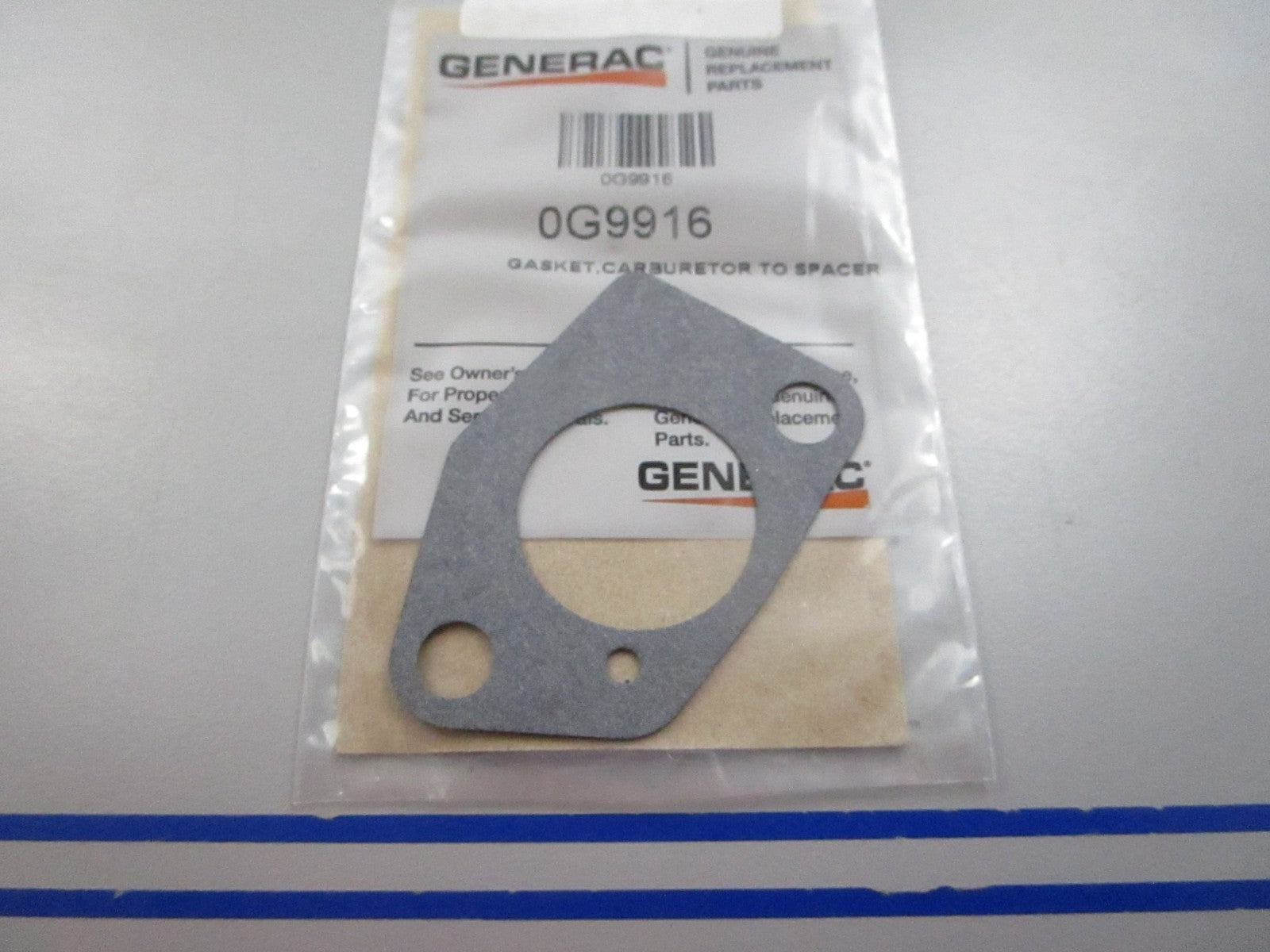 NEW OEM 0G9916 Generac Carburetor Spacer Gasket 0810