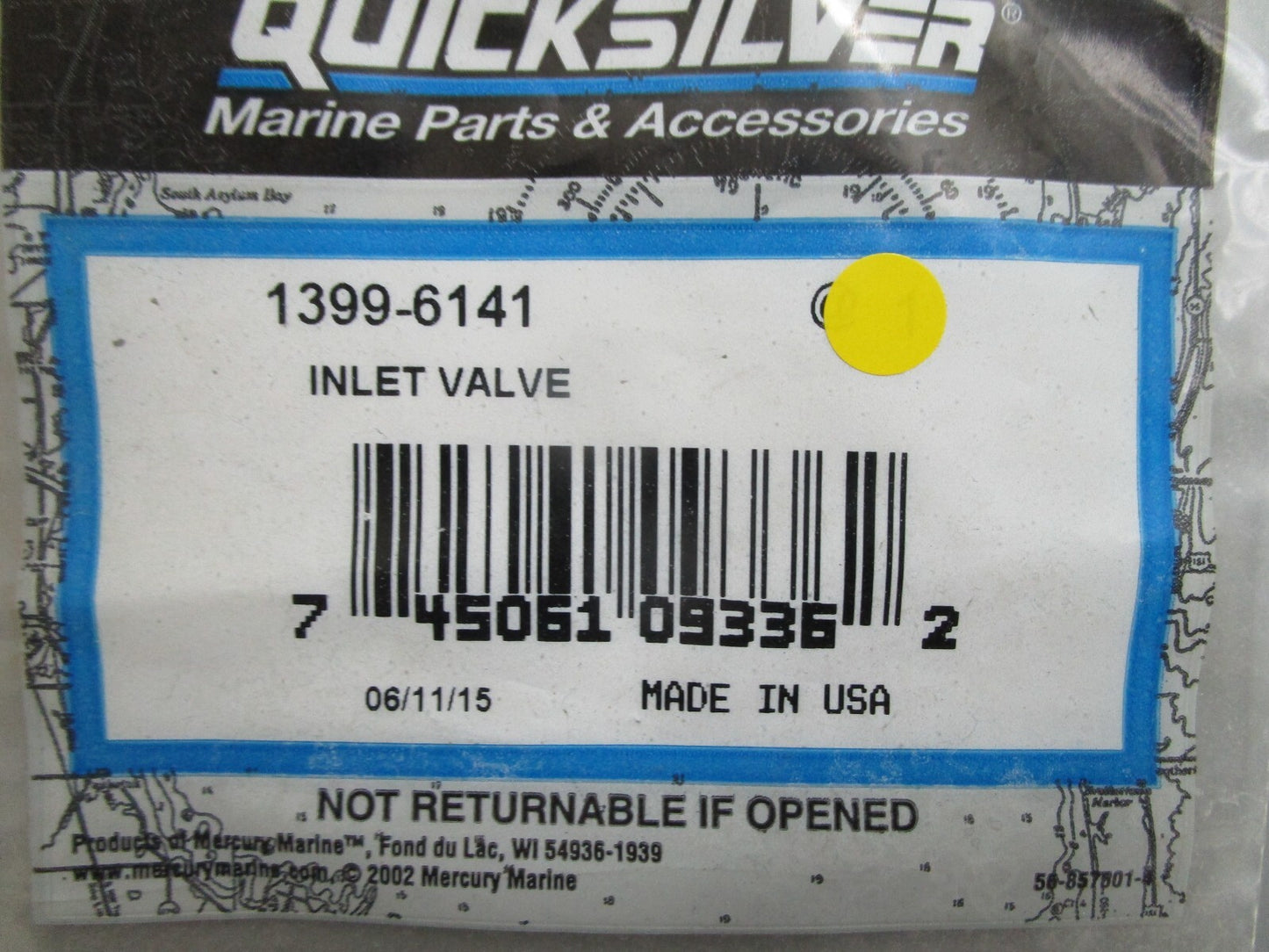 *NEW OEM* 0810 Mercury Quicksilver Inlet Valve 1399-6141