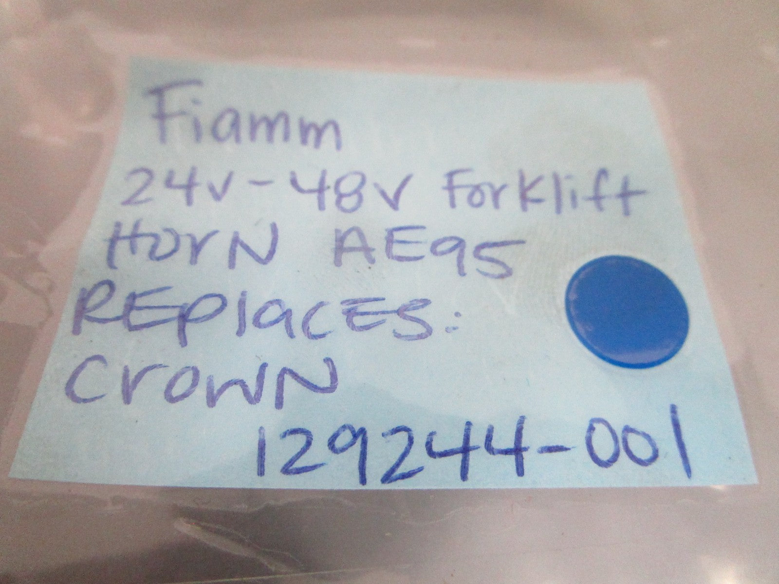NEW AE95 Replaces: Crown 129244-001 Fiamm 24V- 48V Forklift Horn 0720