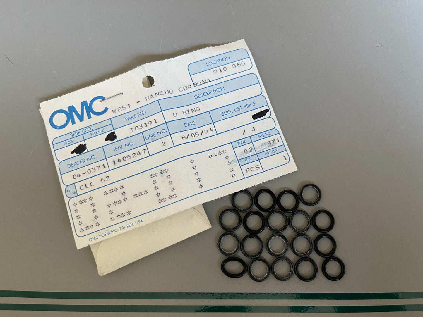 NEW OEM (LOT OF 19) 303191 0303191 OMC Johnson Evinrude O-Ring 0810
