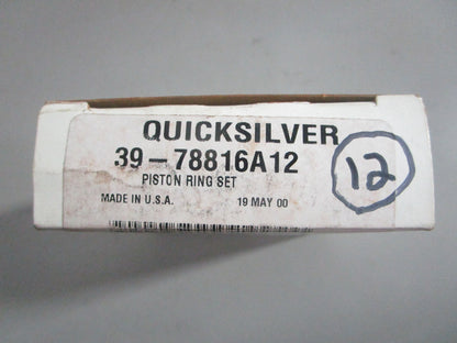 NEW OEM 39-78816A12 Mercury Quicksilver 12 Piston Ring Set 0820